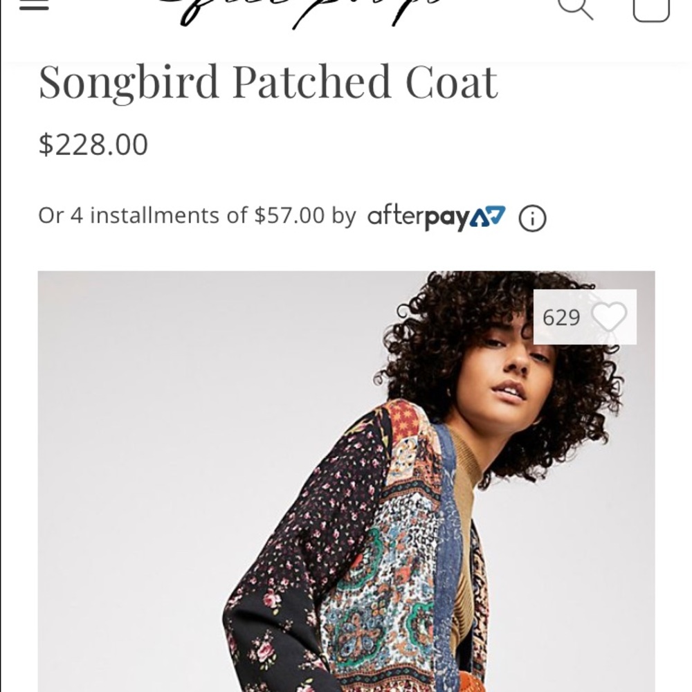 Free people song bird coat